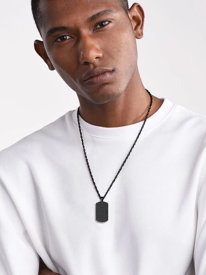 Men'S Black Cross Necklace Stainless Steel Dog Tag Necklace Christian Serenity Prayer Necklace Inspirational Jewelry Gift