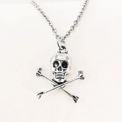 Skull Pendant Necklace for Women Men Vintage Chain Grunge Jewelry Goth Gothic Accessories Choker Y2K Aesthetic Fairy Star